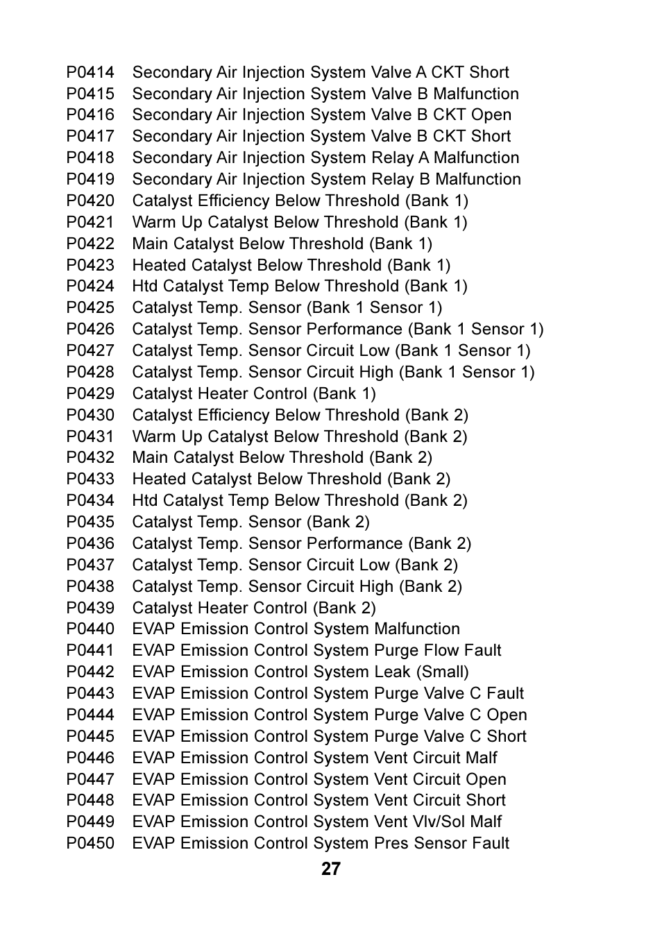 Actron OBD II POCKETSCAN CP9125 User Manual | Page 27 / 44