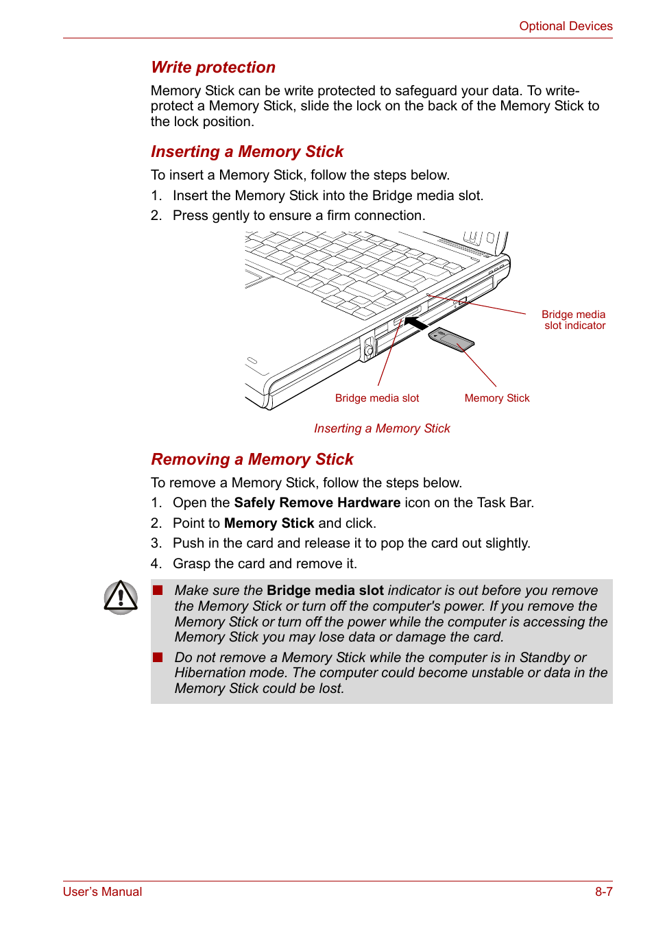 Write protection | Toshiba PORTEGE M400 User Manual | Page 168 / 255