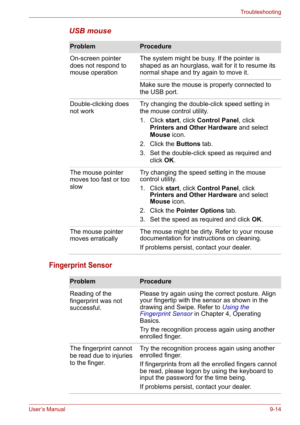 Fingerprint sensor | Toshiba PORTEGE M400 User Manual | Page 199 / 255