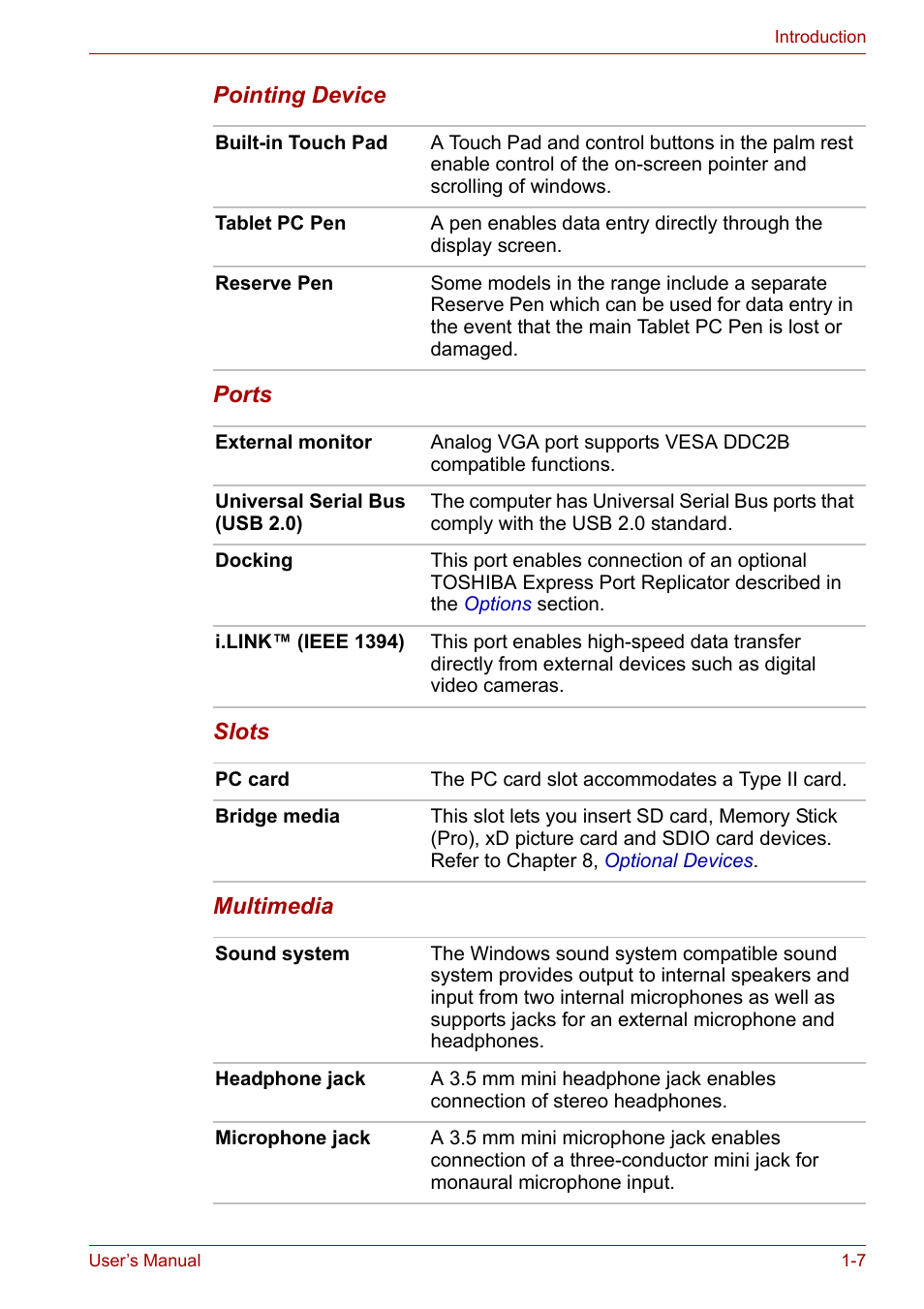 Toshiba PORTEGE M400 User Manual | Page 23 / 255