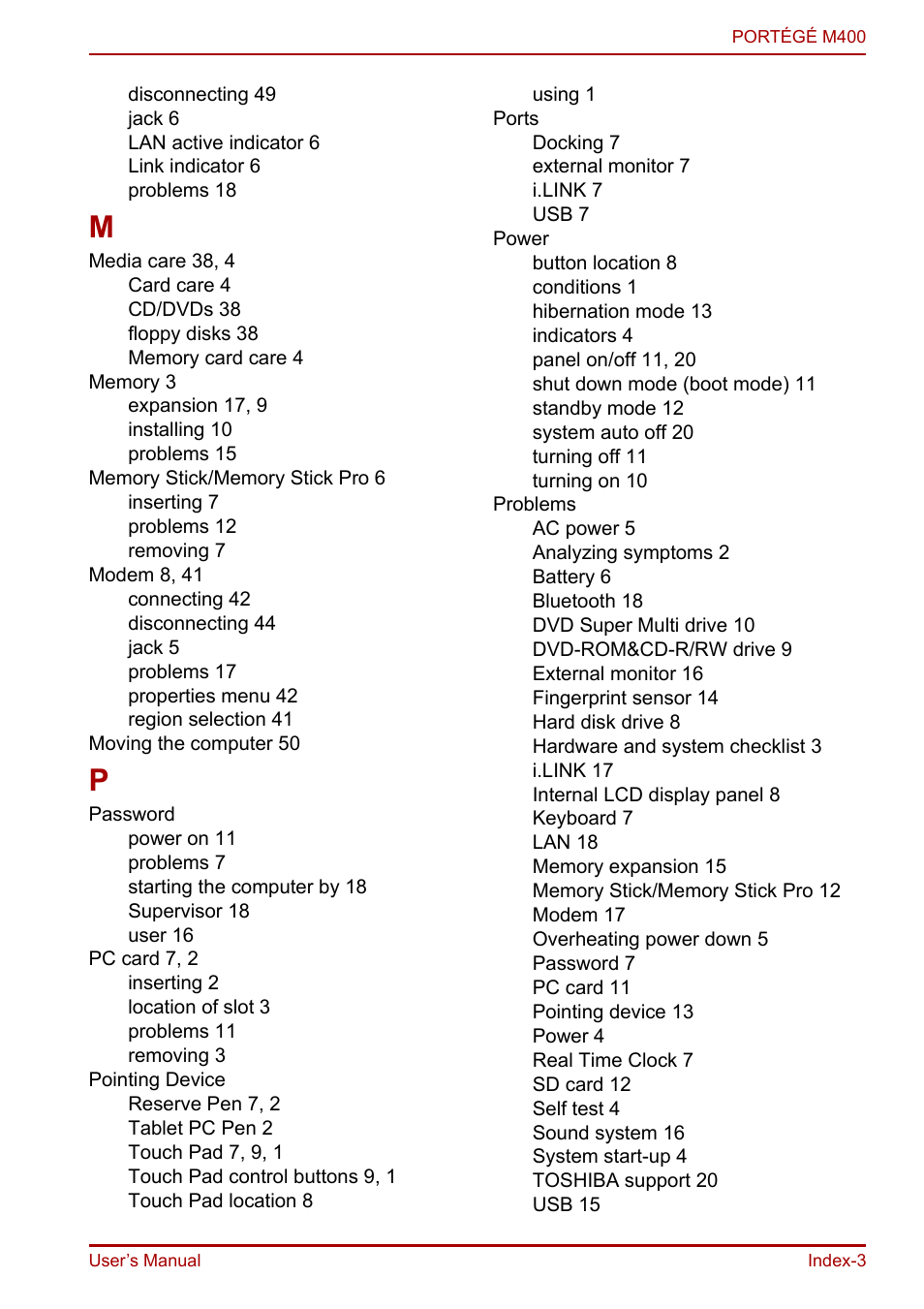 Toshiba PORTEGE M400 User Manual | Page 254 / 255