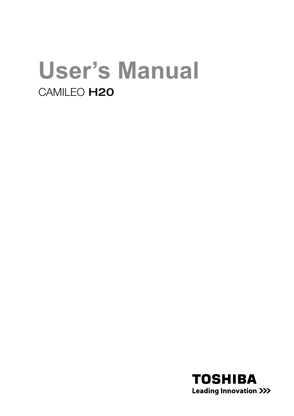 Toshiba Camileo H20 User Manual | 47 pages