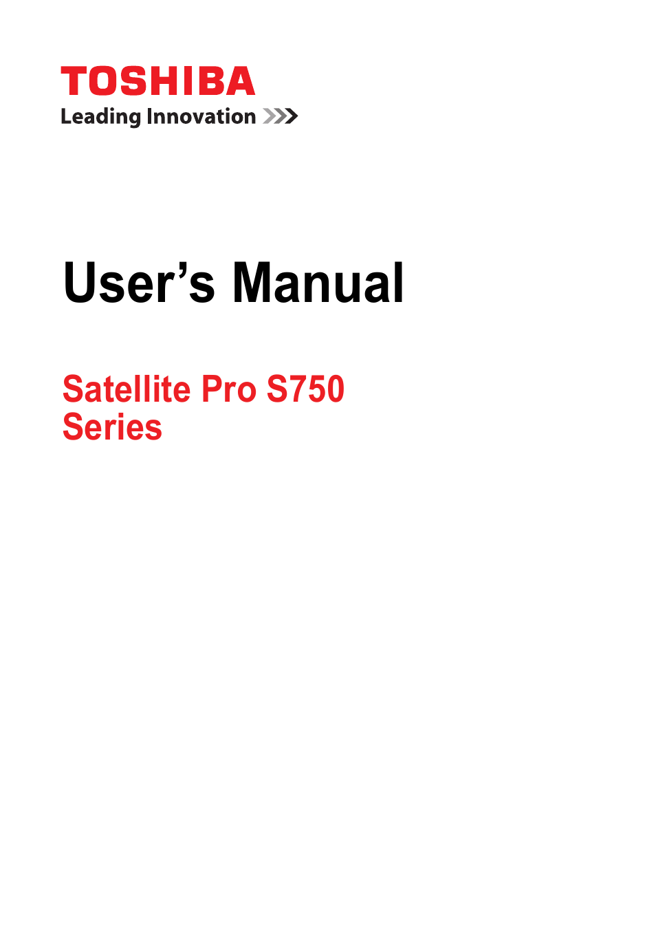 Toshiba Satellite Pro S750 User Manual | 204 pages