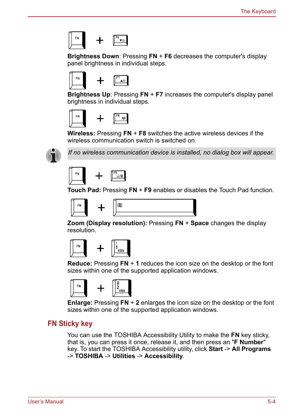Fn sticky key | Toshiba Satellite Pro S750 User Manual | Page 130 / 204