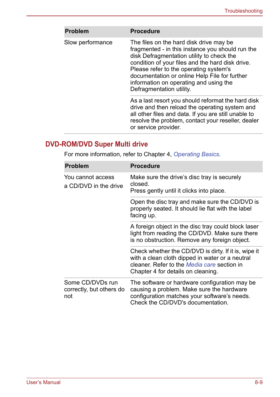 Dvd-rom/dvd super multi drive | Toshiba Satellite Pro S750 User Manual | Page 159 / 204