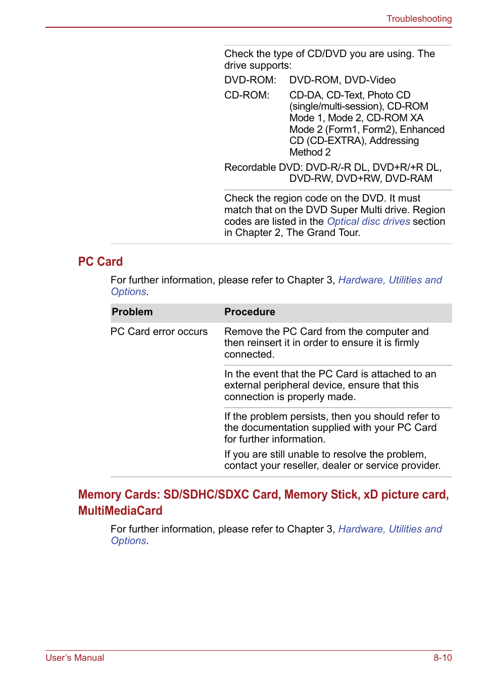 Pc card | Toshiba Satellite Pro S750 User Manual | Page 160 / 204