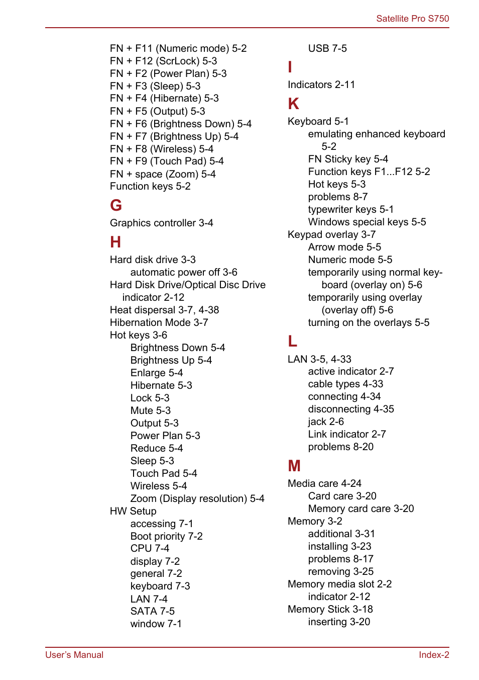 Toshiba Satellite Pro S750 User Manual | Page 202 / 204