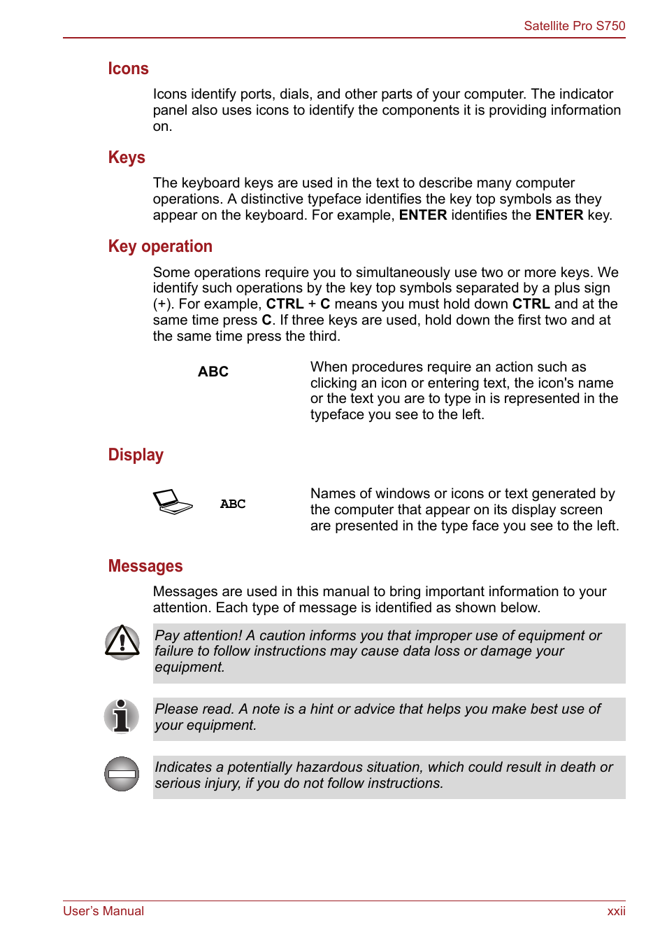 Toshiba Satellite Pro S750 User Manual | Page 22 / 204