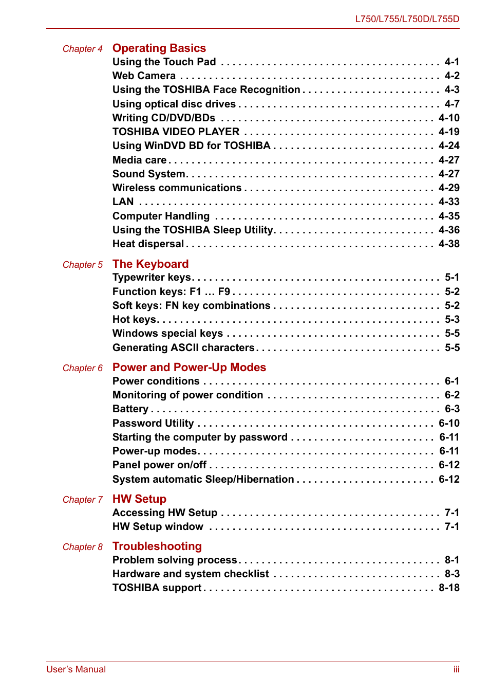 Toshiba Satellite L755 User Manual | Page 3 / 179