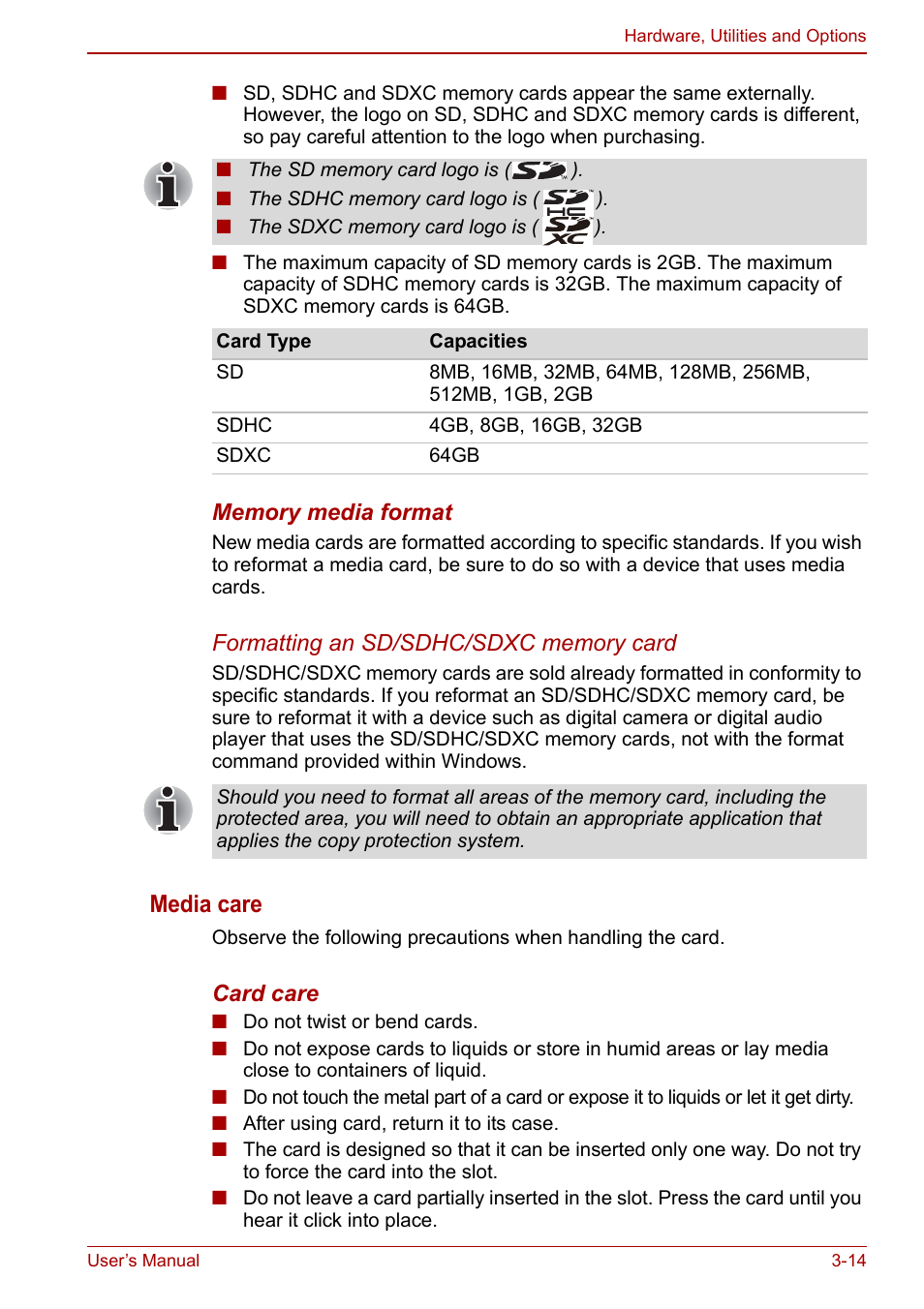 Media care | Toshiba Satellite L755 User Manual | Page 58 / 179