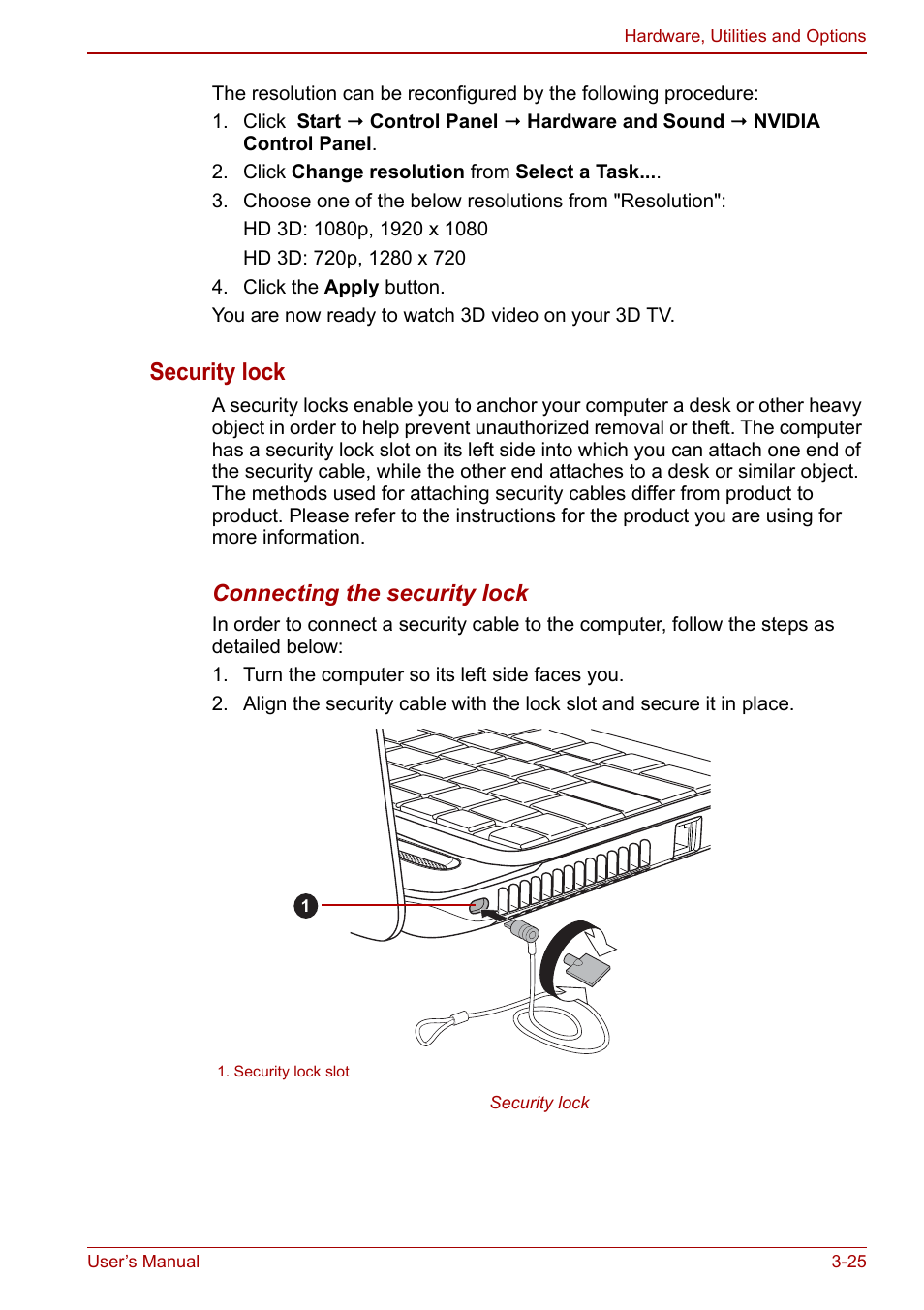 Security lock | Toshiba Satellite L755 User Manual | Page 69 / 179