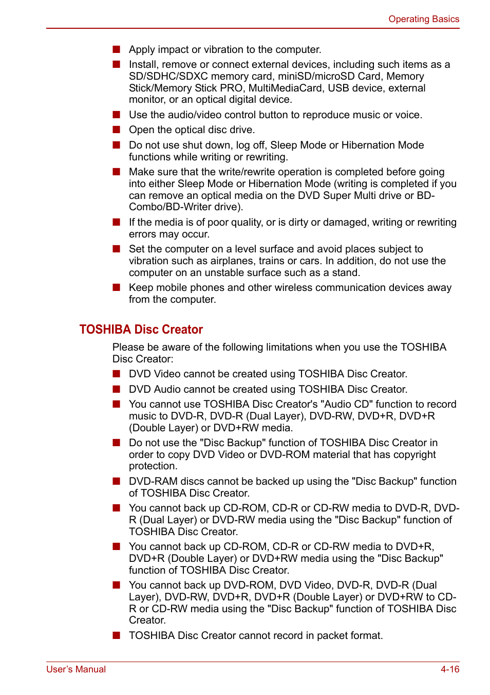 Toshiba disc creator | Toshiba Satellite L755 User Manual | Page 86 / 179