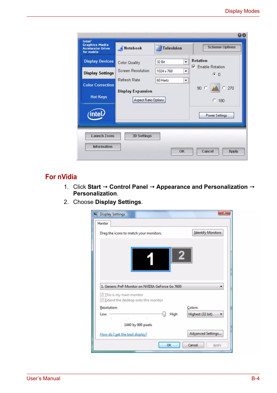 For nvidia | Toshiba Equium P200 User Manual | Page 161 / 175