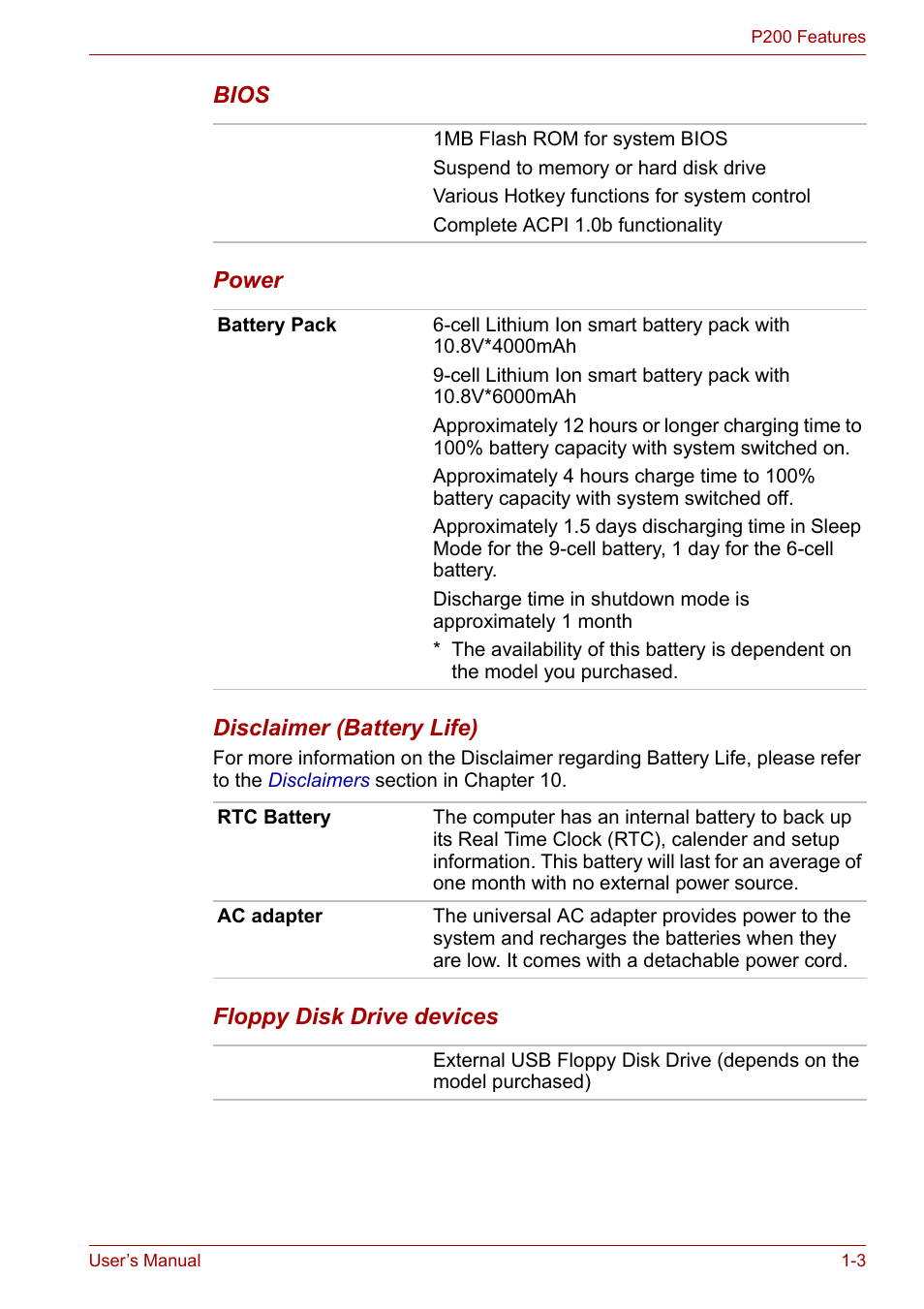 Toshiba Equium P200 User Manual | Page 28 / 175