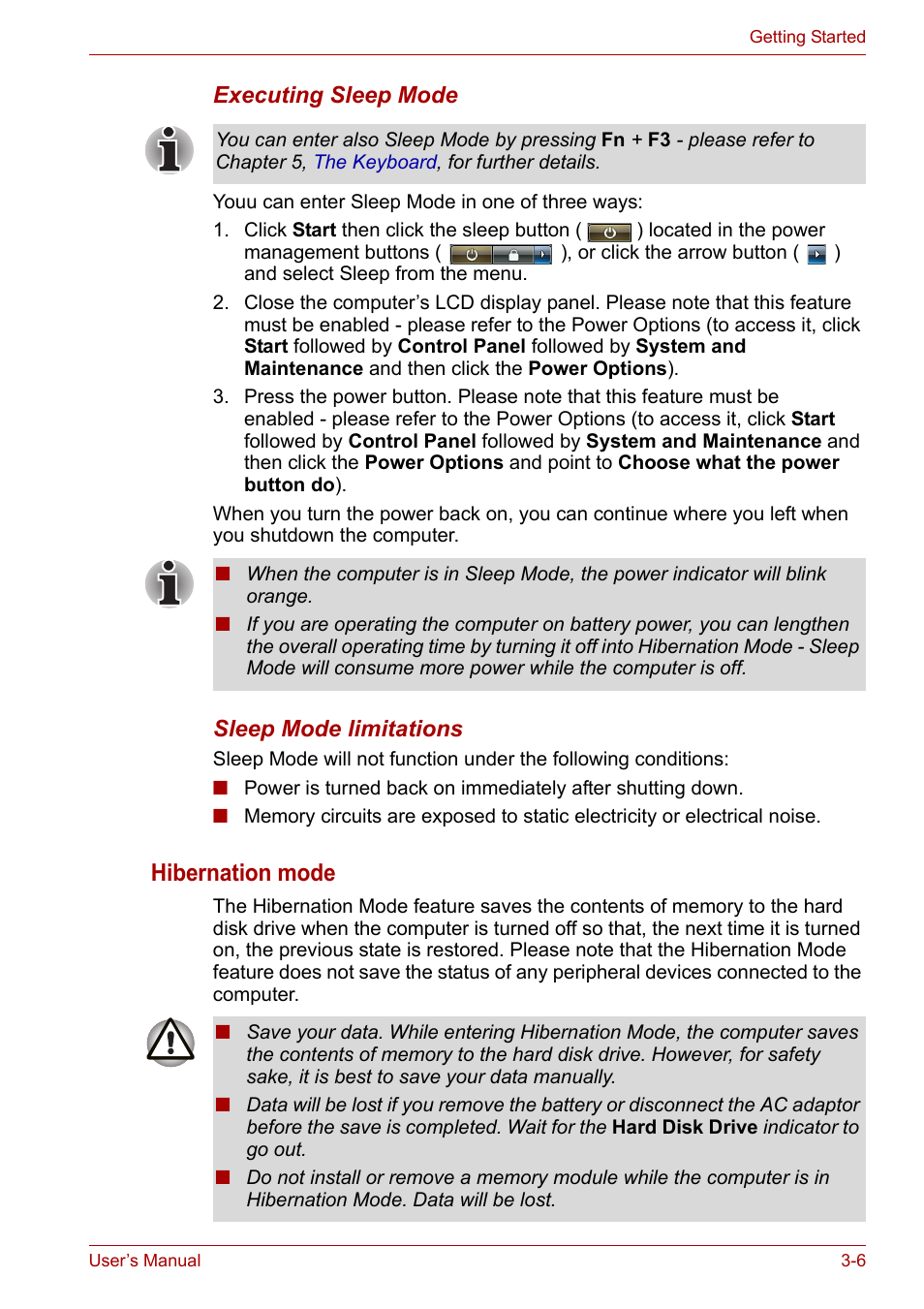 Hibernation mode | Toshiba Equium P200 User Manual | Page 56 / 175