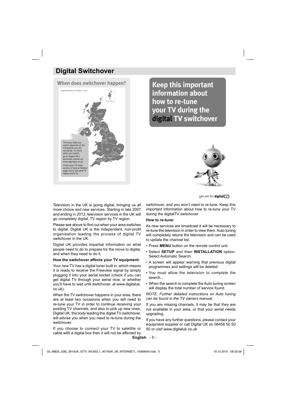 Digital switchover, 8ifoepfttxjudipwfsibqqfo | Toshiba KV700 User Manual | Page 6 / 41