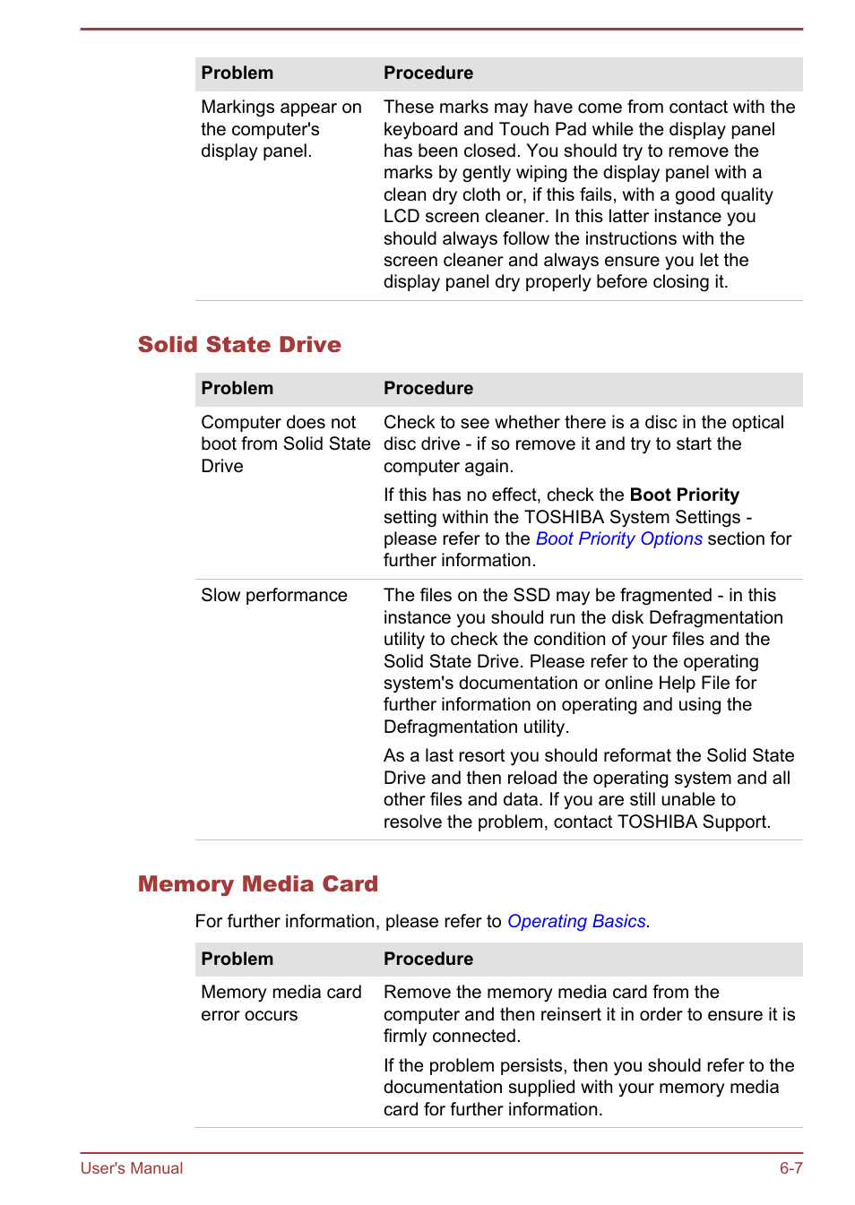 Solid state drive, Memory media card | Toshiba Satellite U920T User Manual | Page 104 / 115