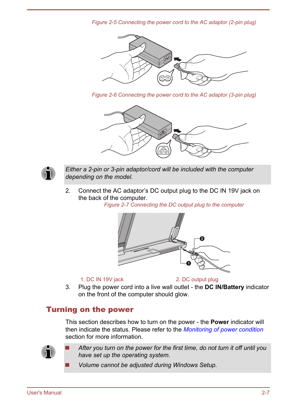 Turning on the power | Toshiba Satellite U920T User Manual | Page 35 / 115