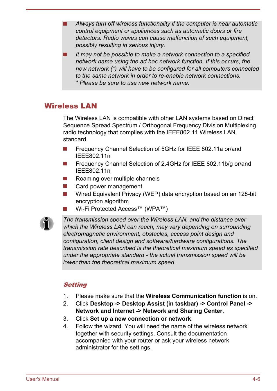 Wireless lan | Toshiba Satellite U920T User Manual | Page 62 / 115