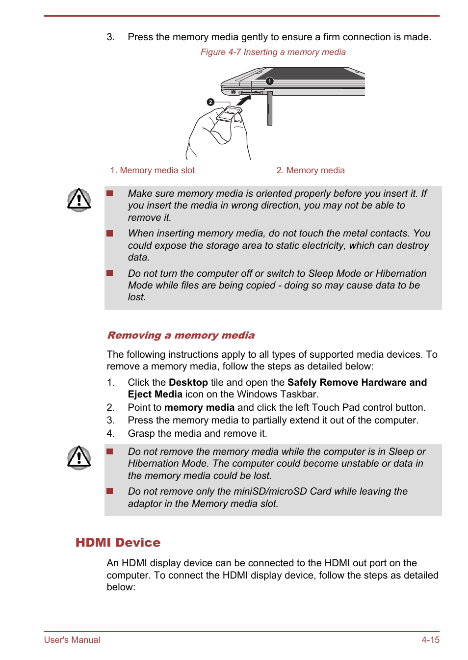 Hdmi device | Toshiba Satellite U920T User Manual | Page 71 / 115