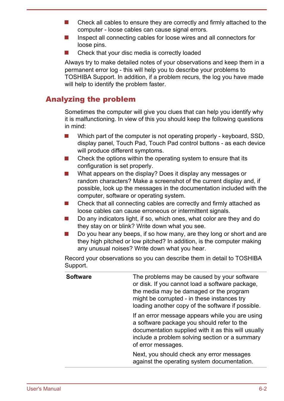 Analyzing the problem | Toshiba Satellite U920T User Manual | Page 99 / 115