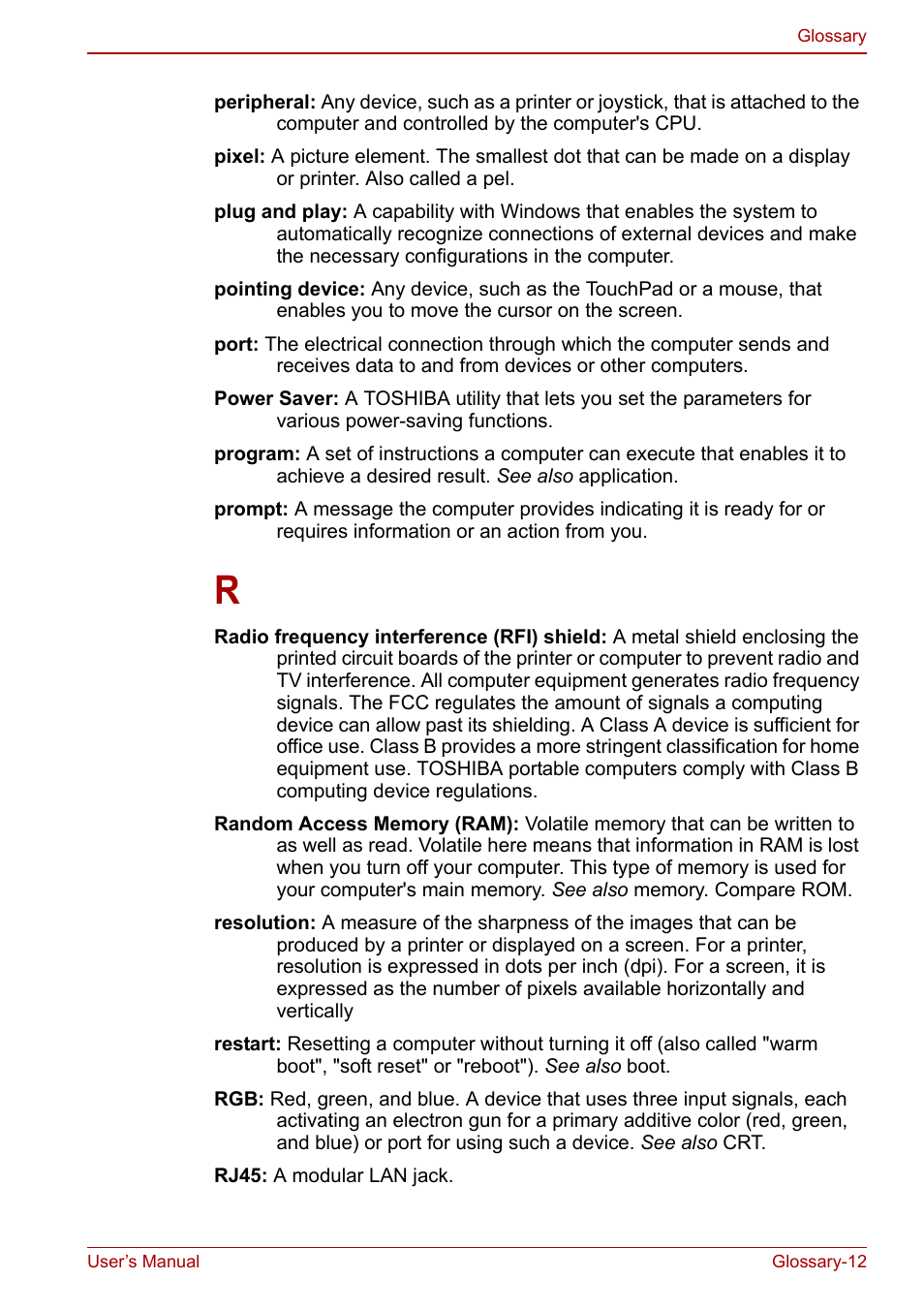 Toshiba SATELLITE P500 User Manual | Page 197 / 202