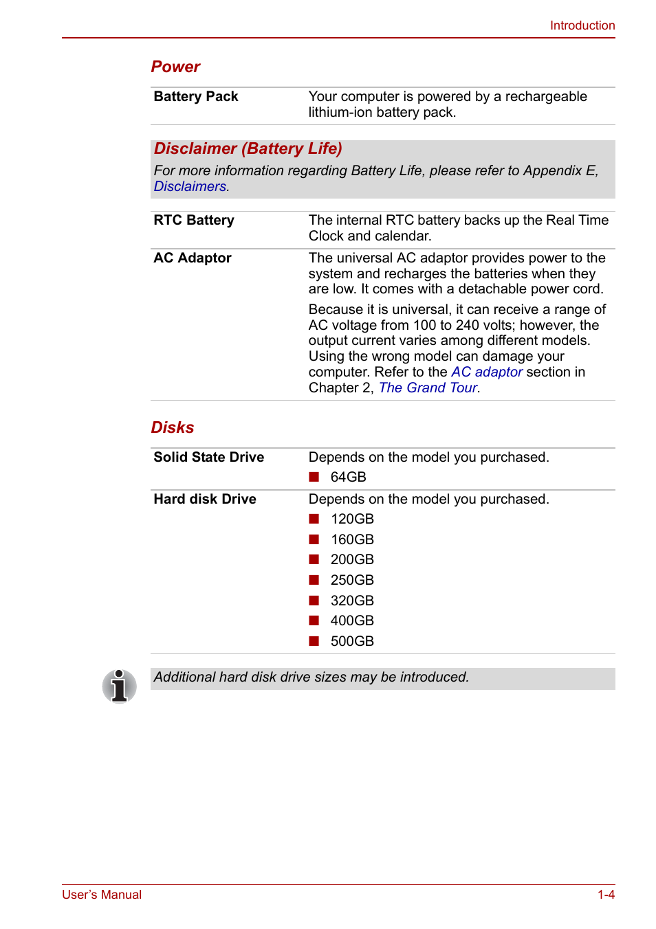 Toshiba SATELLITE P500 User Manual | Page 27 / 202