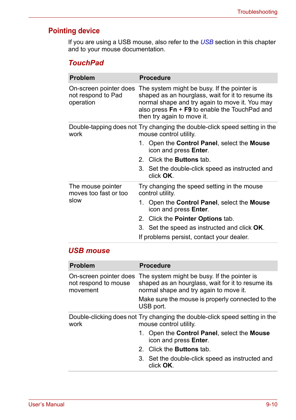 Pointing device | Toshiba Tecra A6 (PTA60E) User Manual | Page 137 / 165