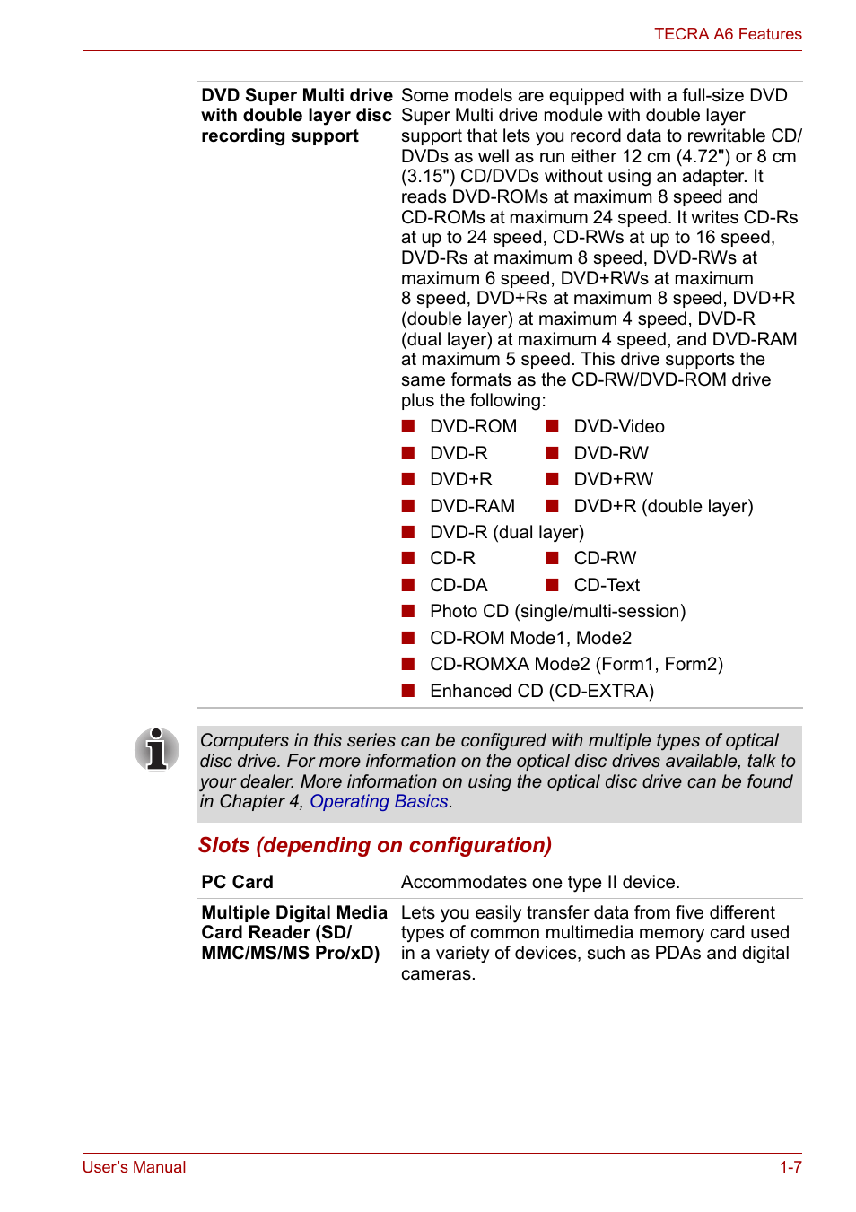 Toshiba Tecra A6 (PTA60E) User Manual | Page 29 / 165