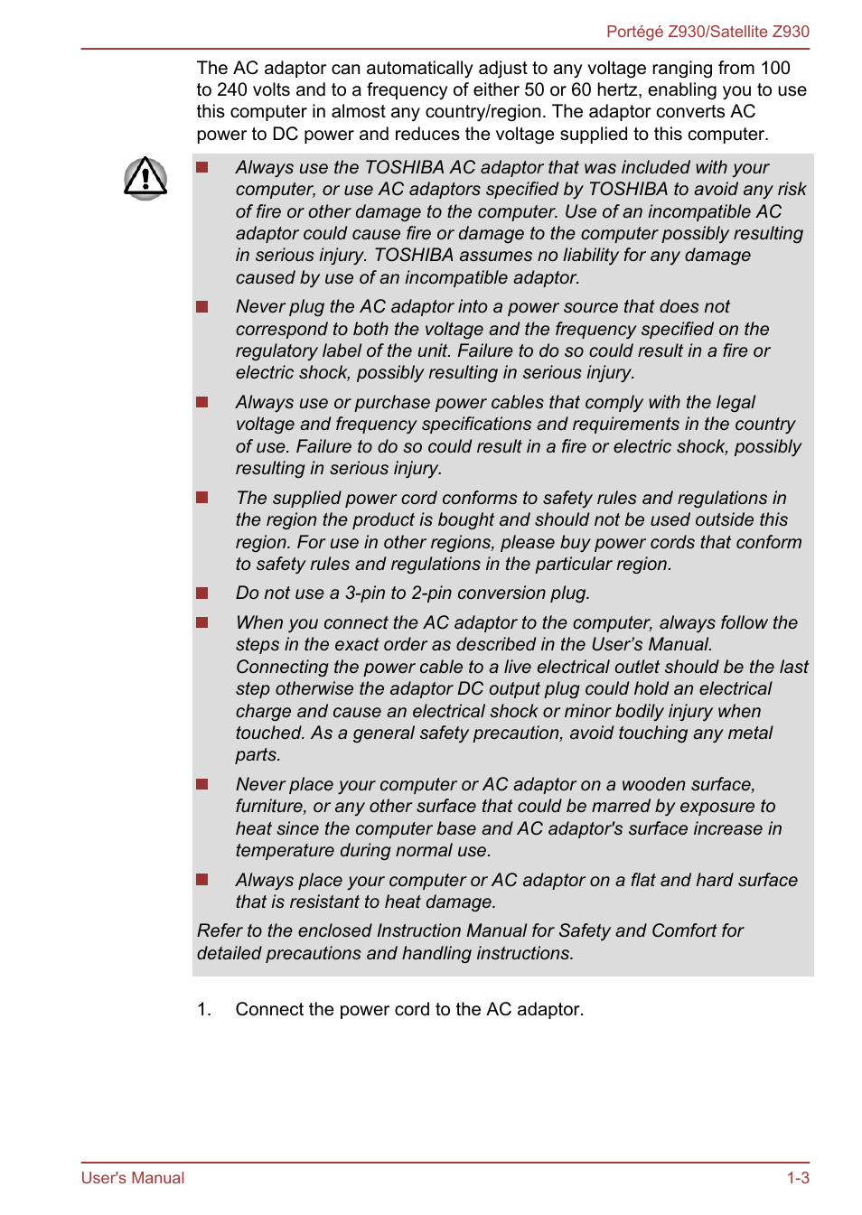 Toshiba Portege Z930-B User Manual | Page 17 / 132