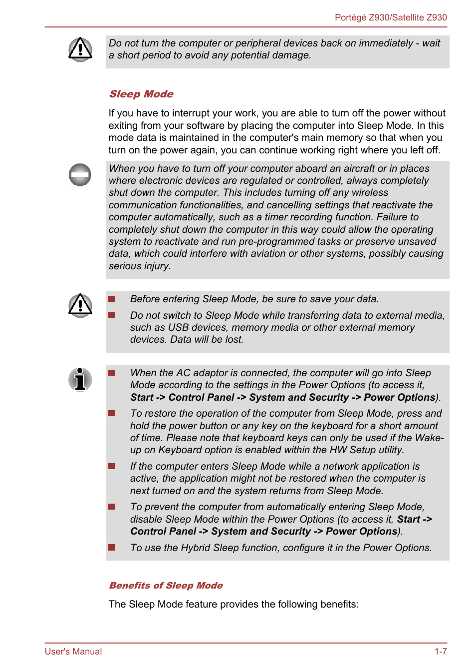 Toshiba Portege Z930-B User Manual | Page 21 / 132