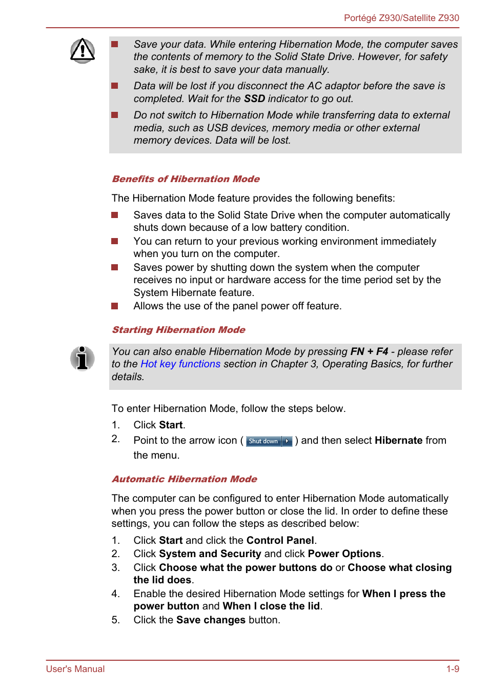 Toshiba Portege Z930-B User Manual | Page 23 / 132