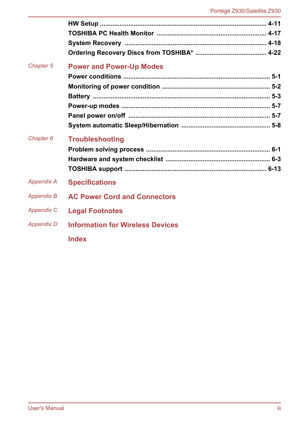 Toshiba Portege Z930-B User Manual | Page 3 / 132