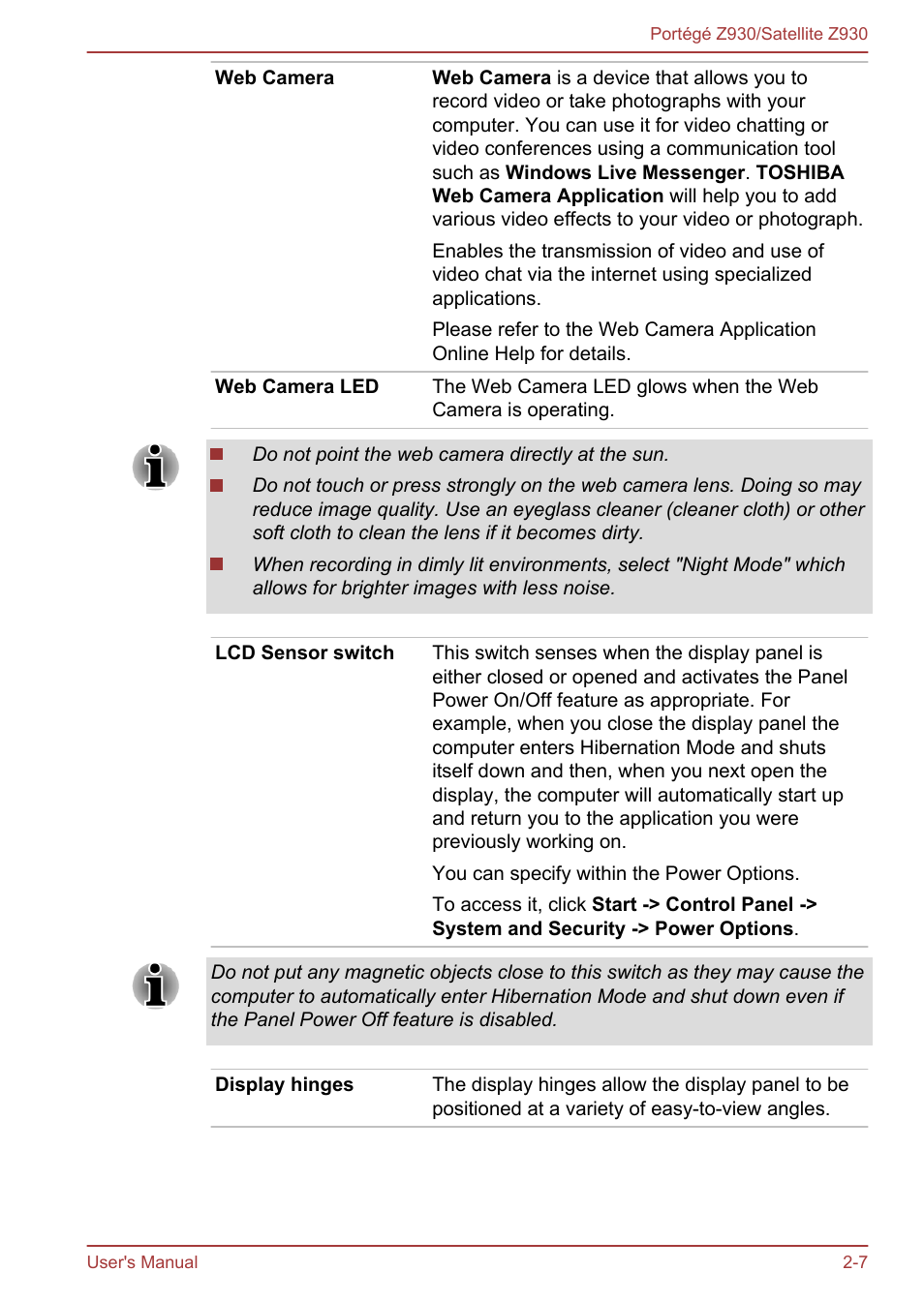 Toshiba Portege Z930-B User Manual | Page 31 / 132