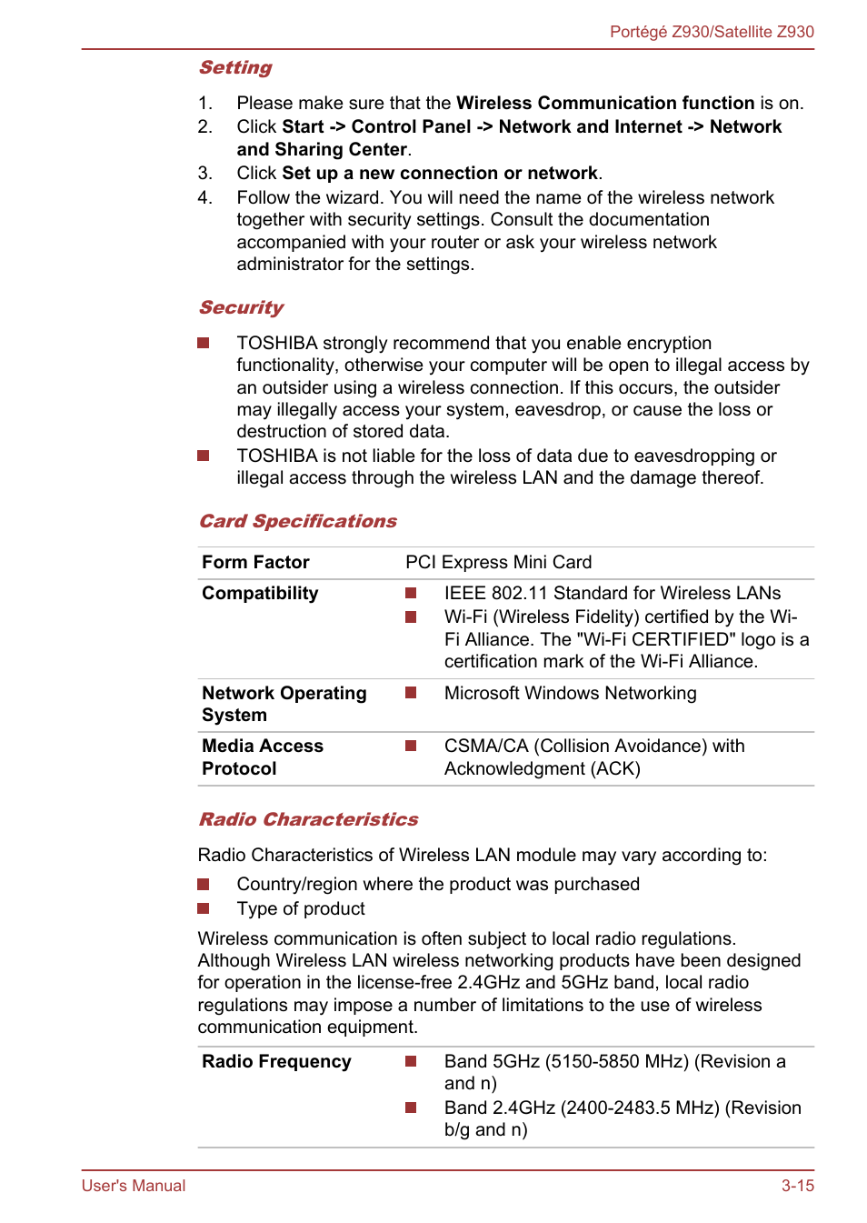 Toshiba Portege Z930-B User Manual | Page 52 / 132