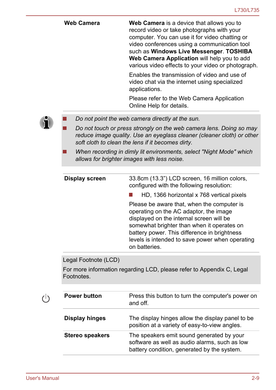 Toshiba Satellite L730 User Manual | Page 34 / 161