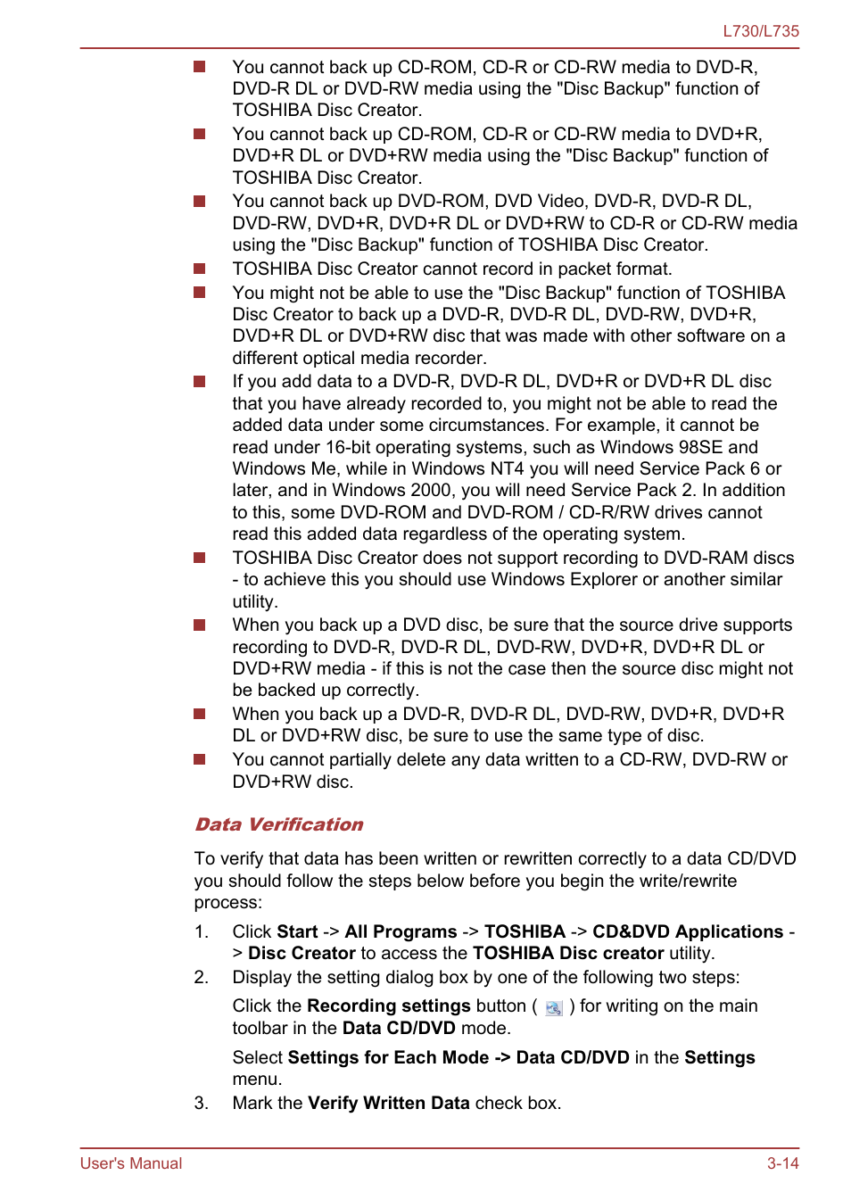 Toshiba Satellite L730 User Manual | Page 51 / 161