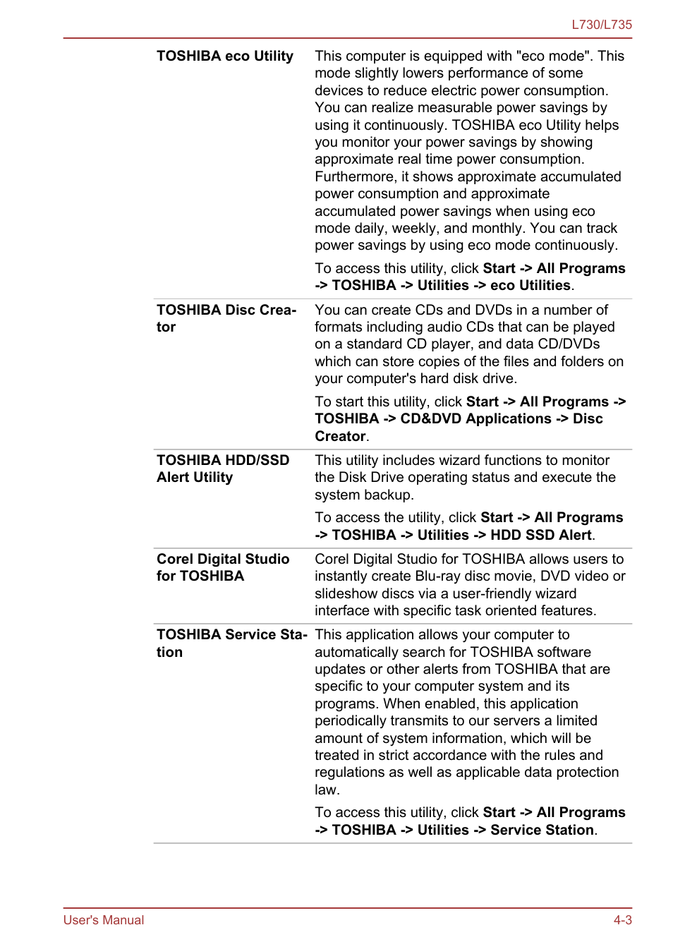 Toshiba Satellite L730 User Manual | Page 87 / 161