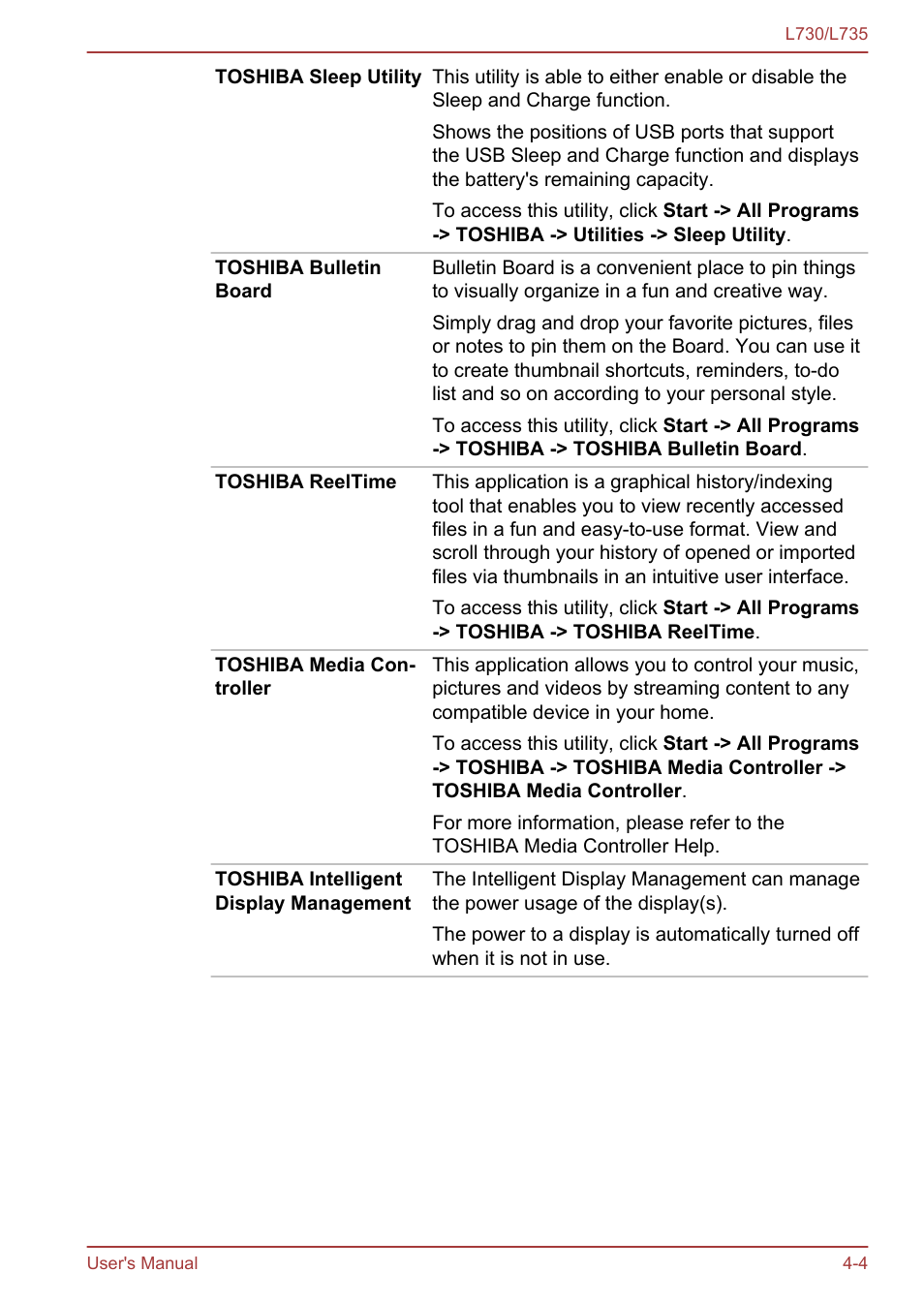 Toshiba Satellite L730 User Manual | Page 88 / 161