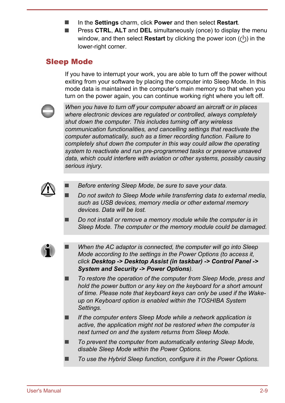 Sleep mode | Toshiba Satellite L50T-A User Manual | Page 27 / 139