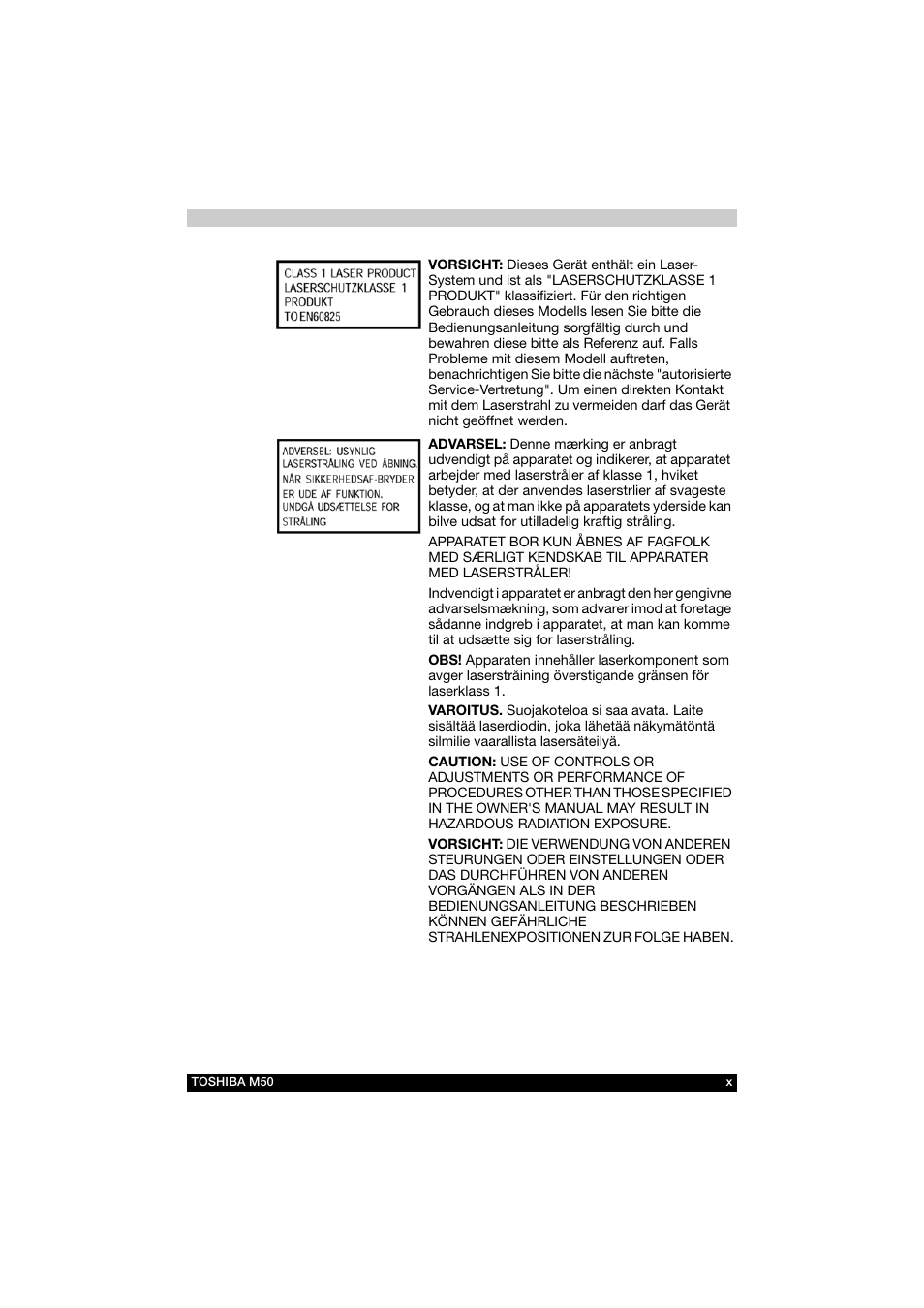 Toshiba Satellite M50 (PSM53) User Manual | Page 10 / 179