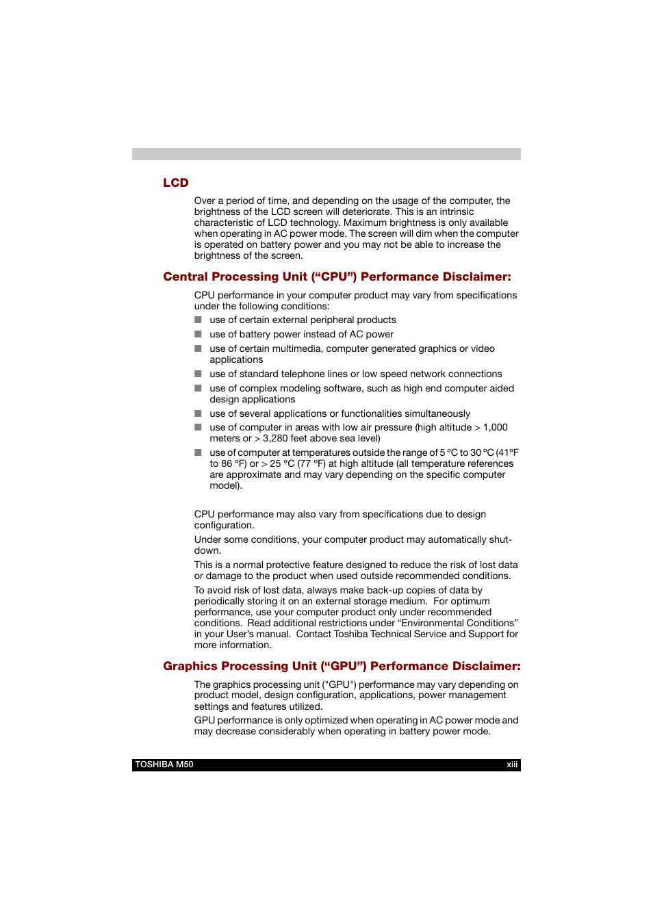 Toshiba Satellite M50 (PSM53) User Manual | Page 13 / 179