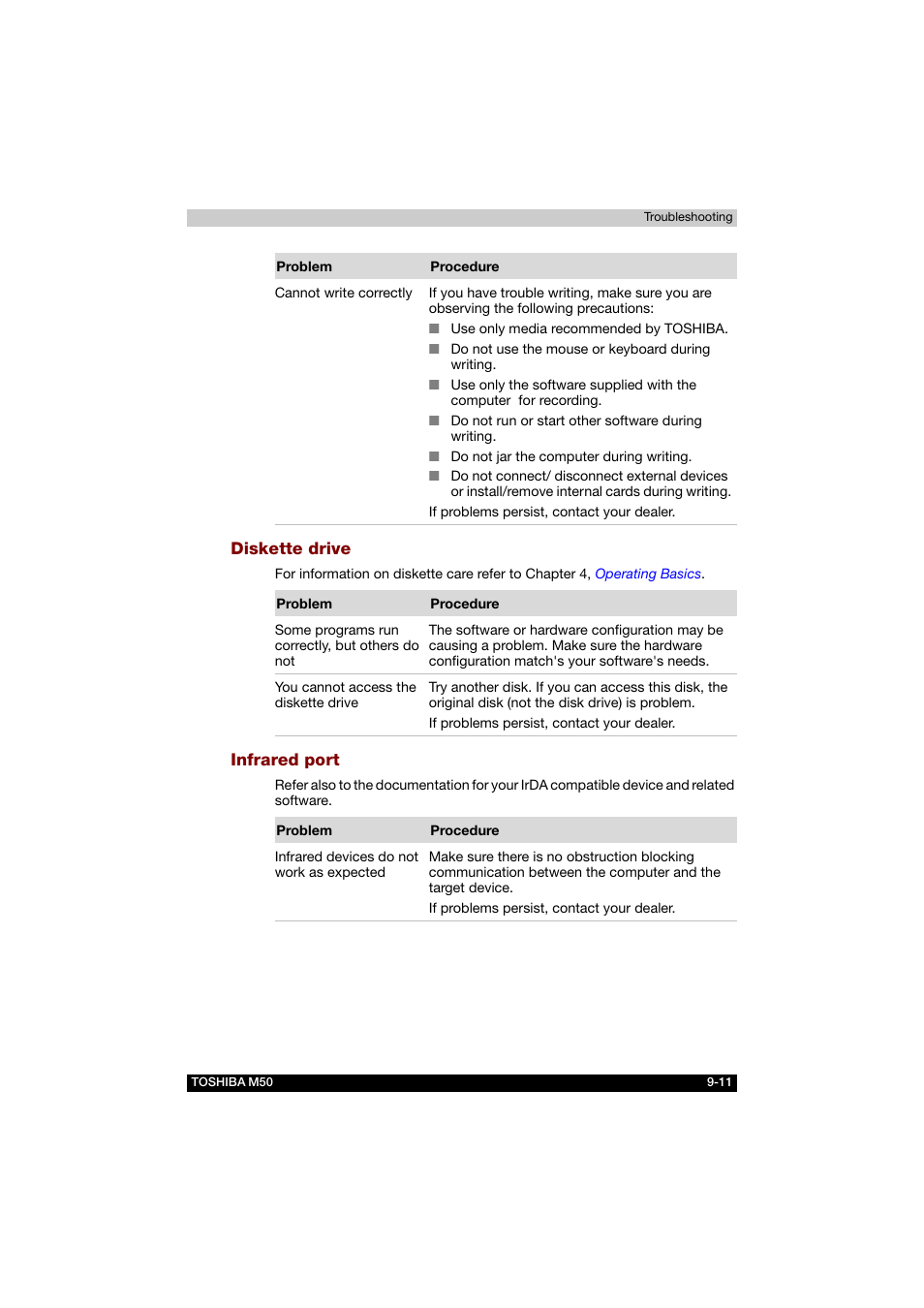 Diskette drive, Infrared port | Toshiba Satellite M50 (PSM53) User Manual | Page 153 / 179