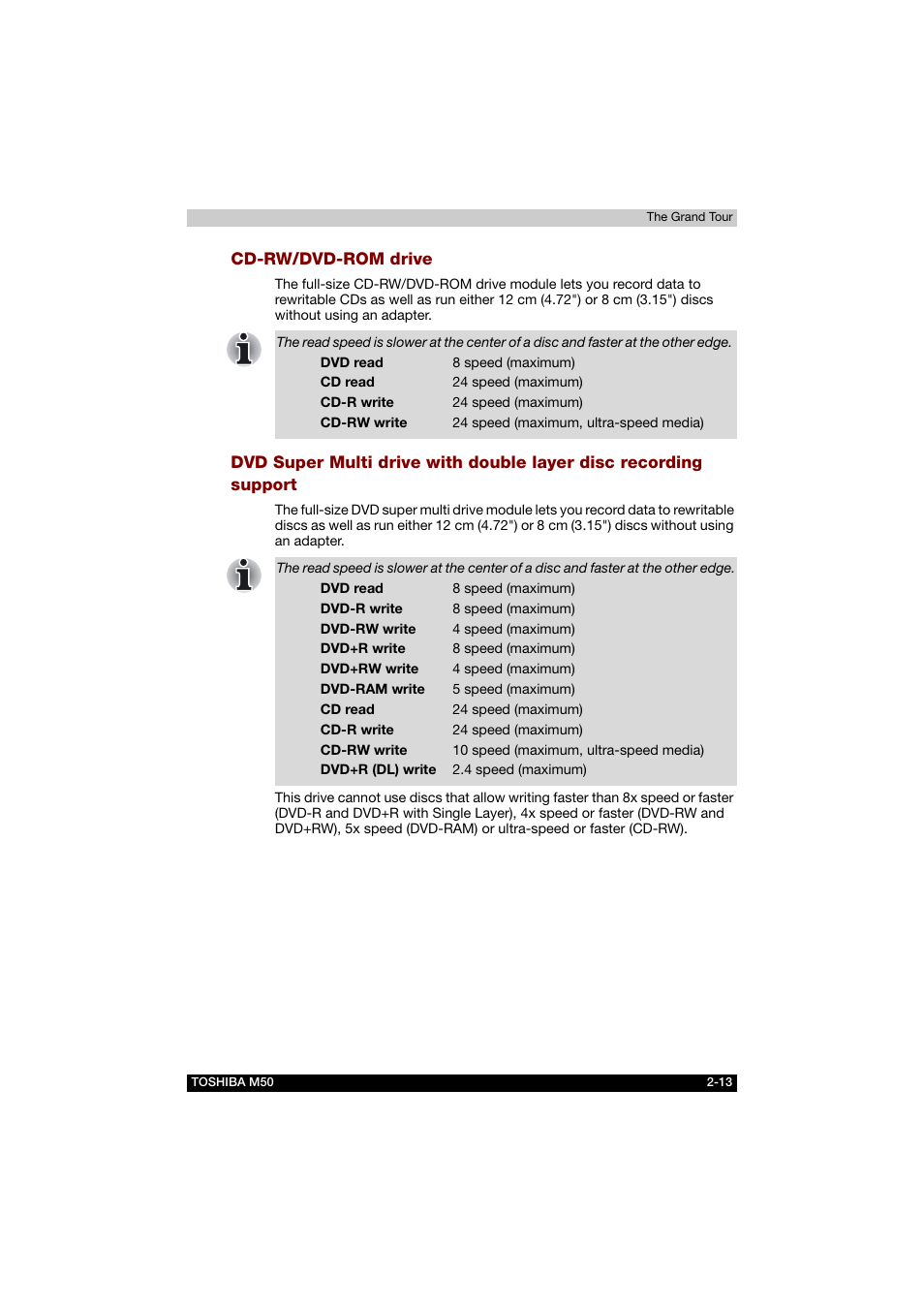 Cd-rw/dvd-rom drive | Toshiba Satellite M50 (PSM53) User Manual | Page 54 / 179