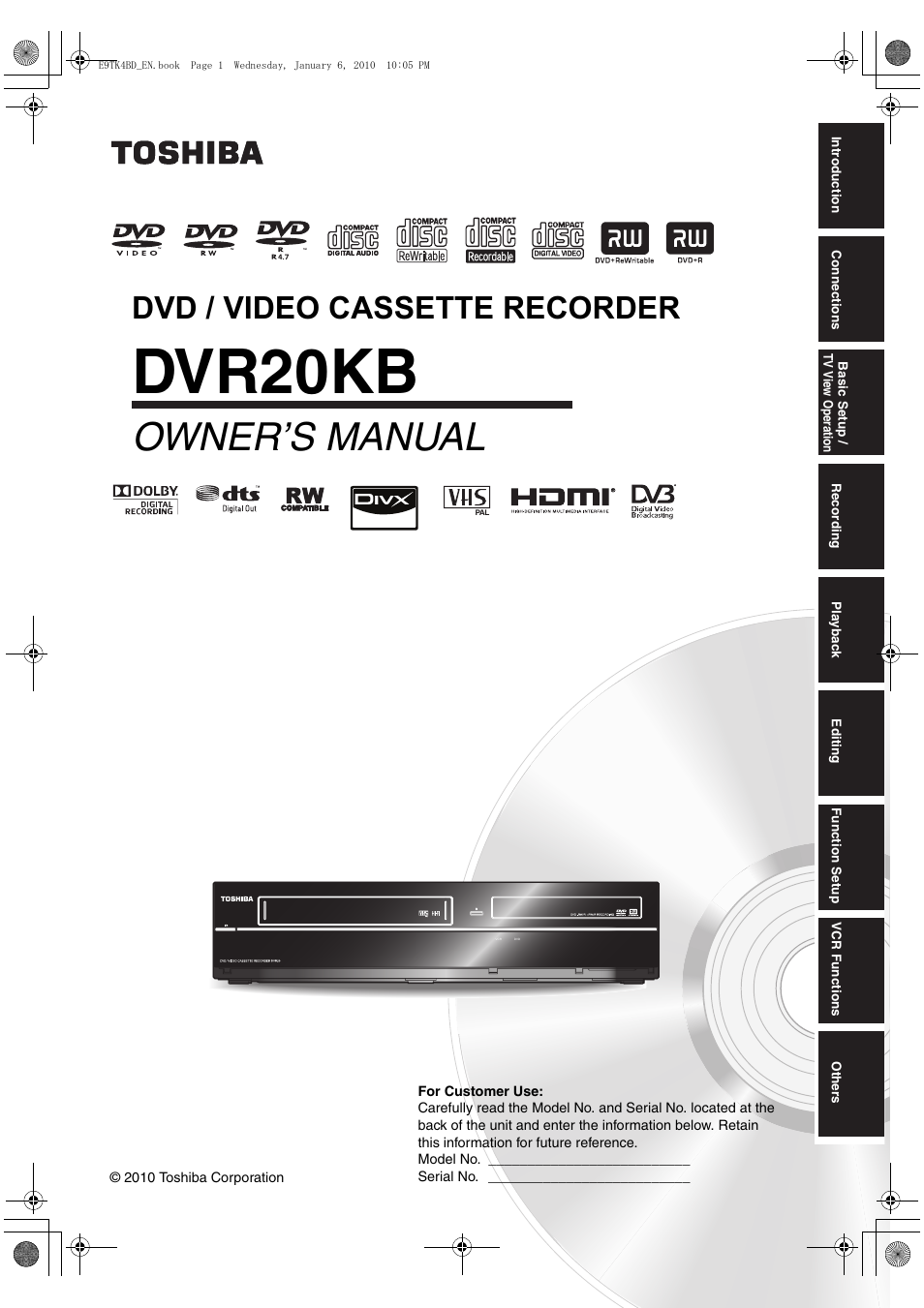 Toshiba DVR20 User Manual | 80 pages