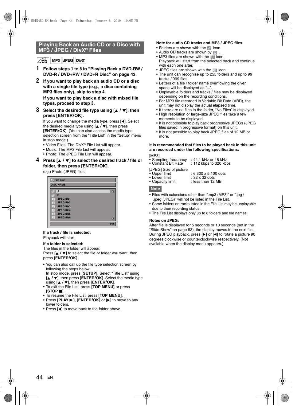 Files | Toshiba DVR20 User Manual | Page 44 / 80
