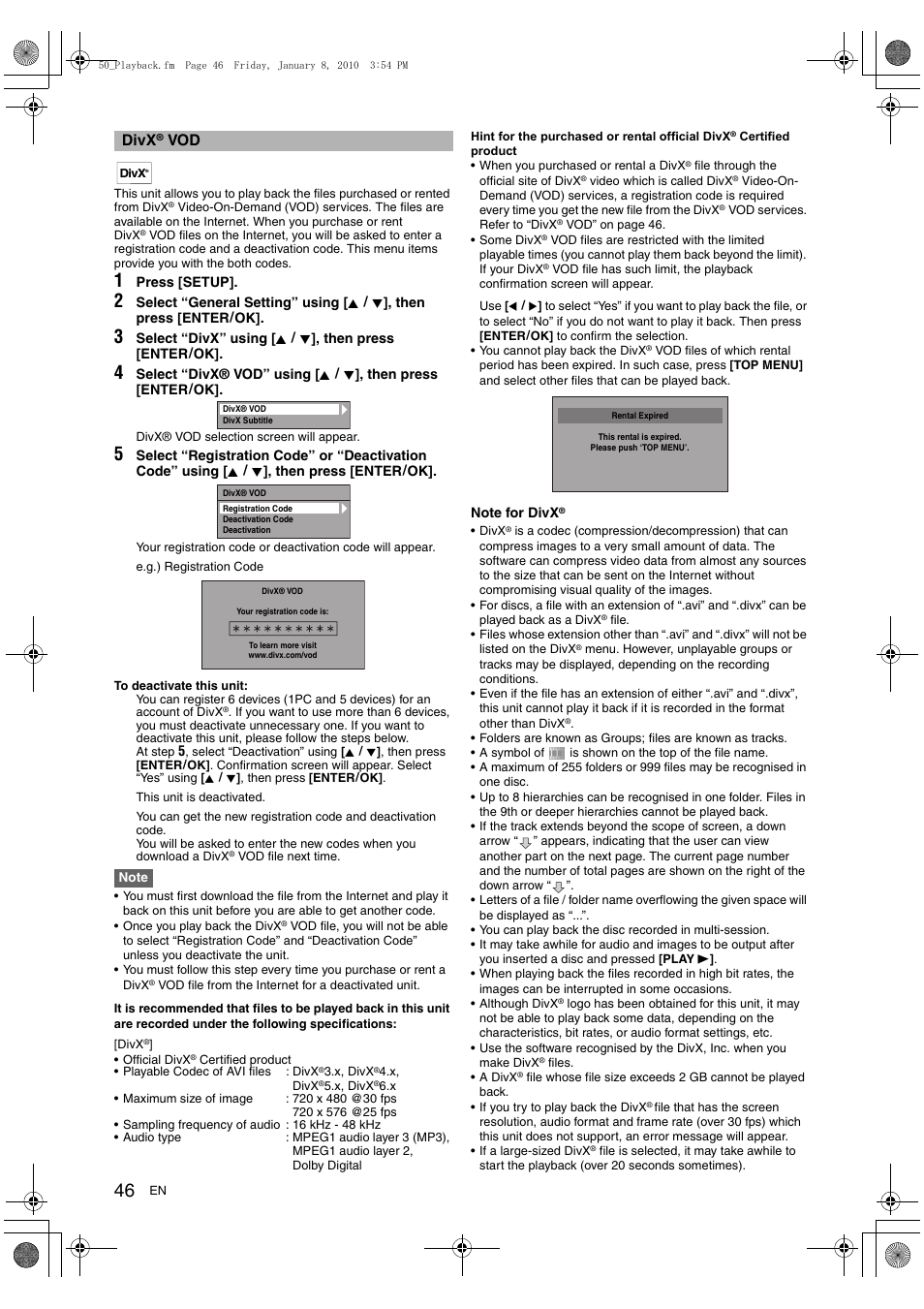 Divx | Toshiba DVR20 User Manual | Page 46 / 80