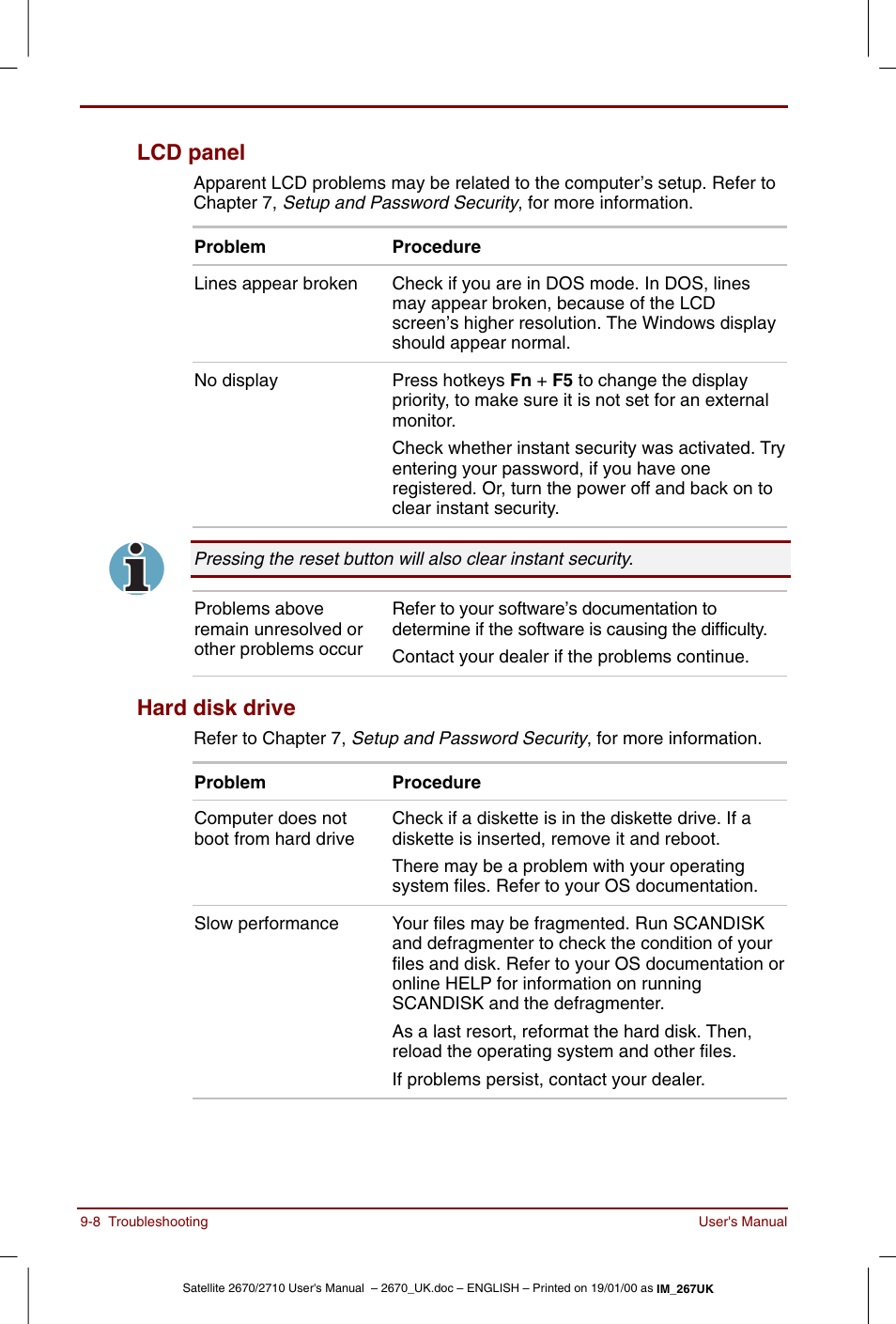 Lcd panel -8 hard disk drive -8, Lcd panel, Hard disk drive | Toshiba Satellite 2670 User Manual | Page 124 / 182
