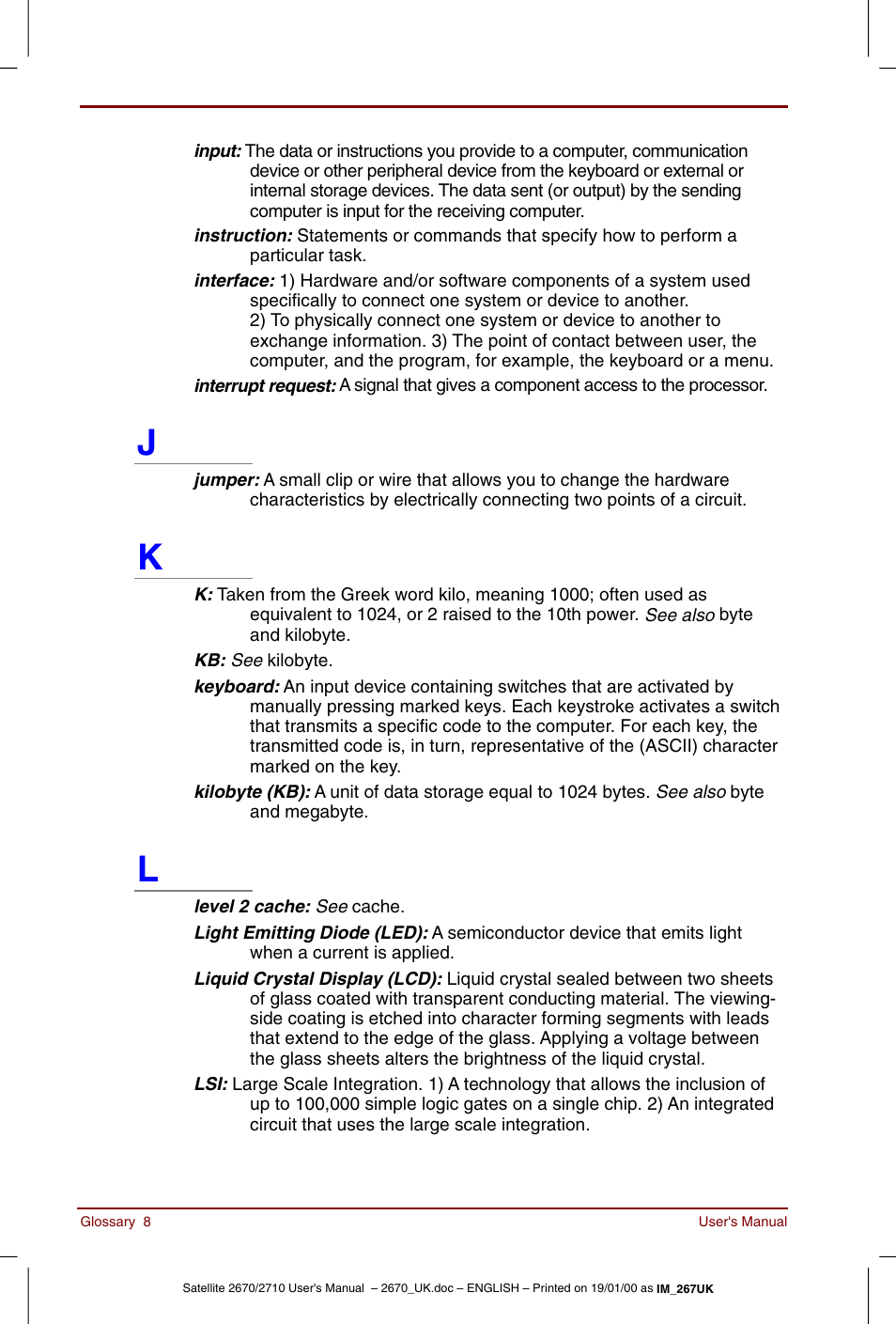 Toshiba Satellite 2670 User Manual | Page 170 / 182