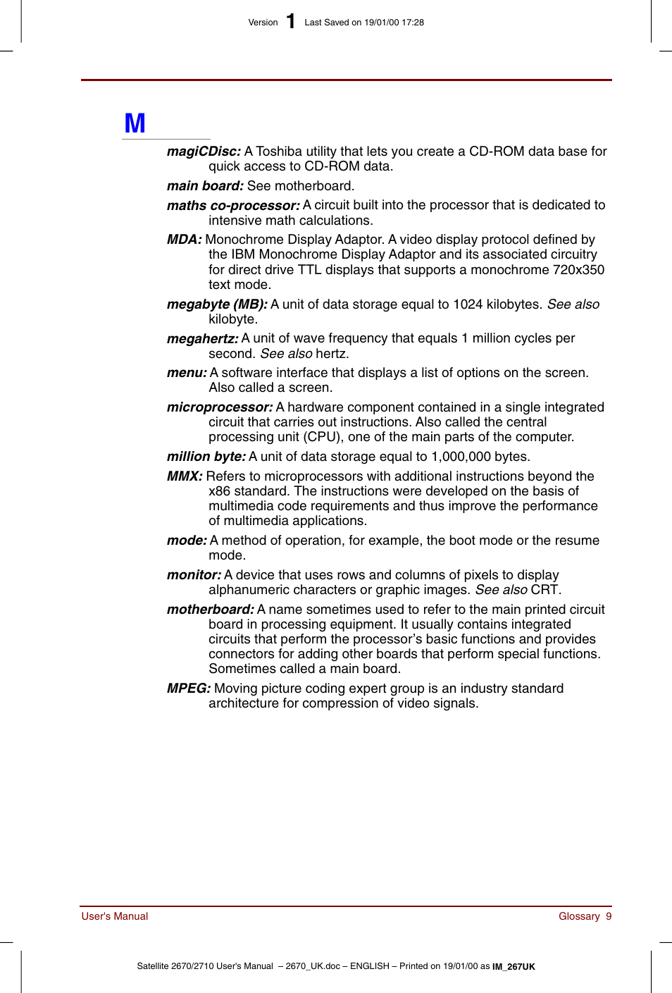 Toshiba Satellite 2670 User Manual | Page 171 / 182